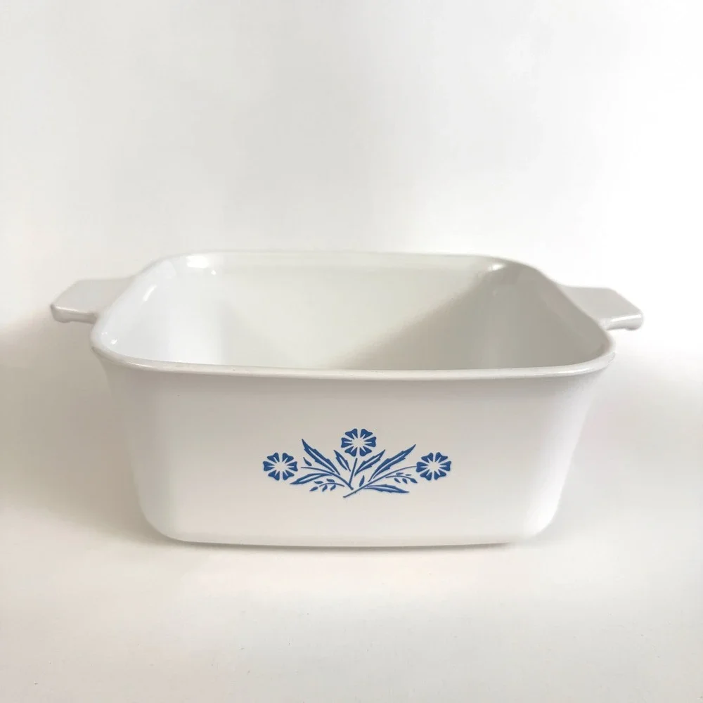 Vintage Corning Ware Blue Cornflower P-4-B 7x5 1/2x3 Loaf Baking Dish USA 1.5 qt